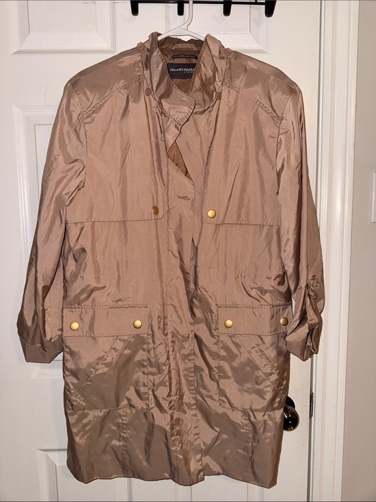 Hilary Radley Jackets & Blazers - Hilary Radley Champagne Tan Bomber Jacket with Gold-Tone Snaps